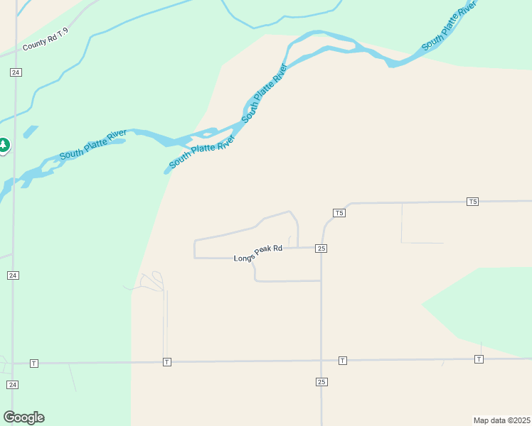 map of restaurants, bars, coffee shops, grocery stores, and more near 19501 County Road 25 in Brush