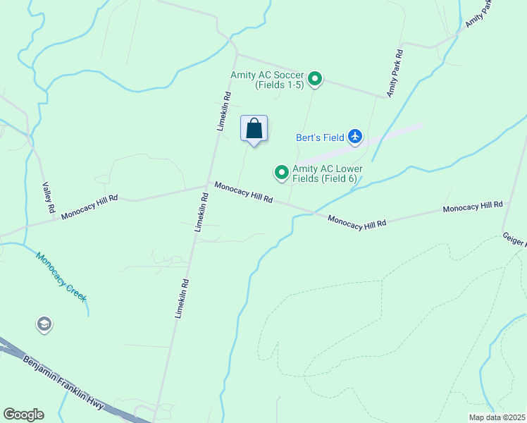map of restaurants, bars, coffee shops, grocery stores, and more near 544 Monocacy Hill Road in Birdsboro