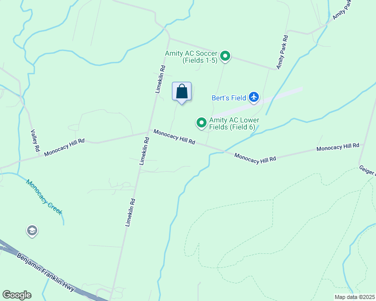 map of restaurants, bars, coffee shops, grocery stores, and more near 544 Monocacy Hill Road in Birdsboro