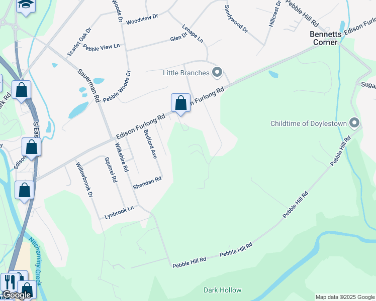 map of restaurants, bars, coffee shops, grocery stores, and more near 110 Pickwick Drive in Doylestown