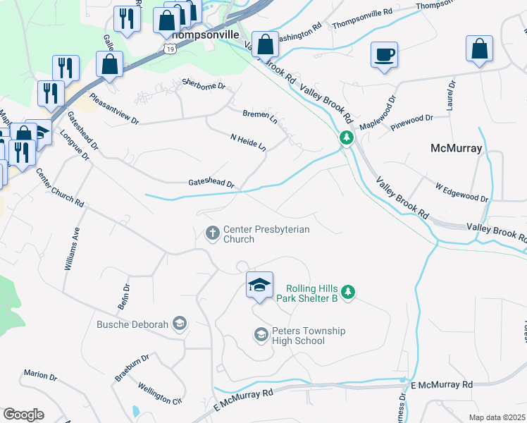 map of restaurants, bars, coffee shops, grocery stores, and more near 240 Gateshead Drive in McMurray