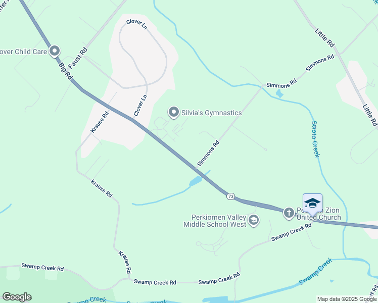 map of restaurants, bars, coffee shops, grocery stores, and more near 303 Big Rd in Zieglersville