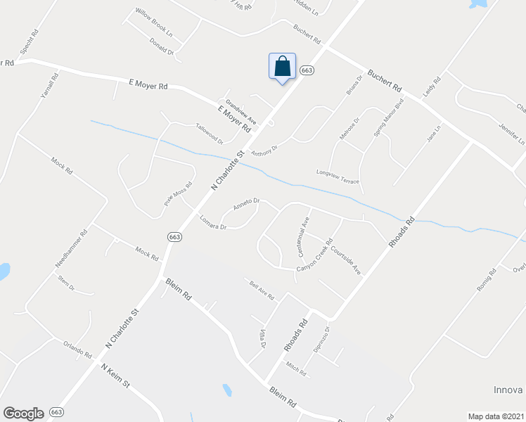 map of restaurants, bars, coffee shops, grocery stores, and more near 2434 Lomara Drive in Pottstown
