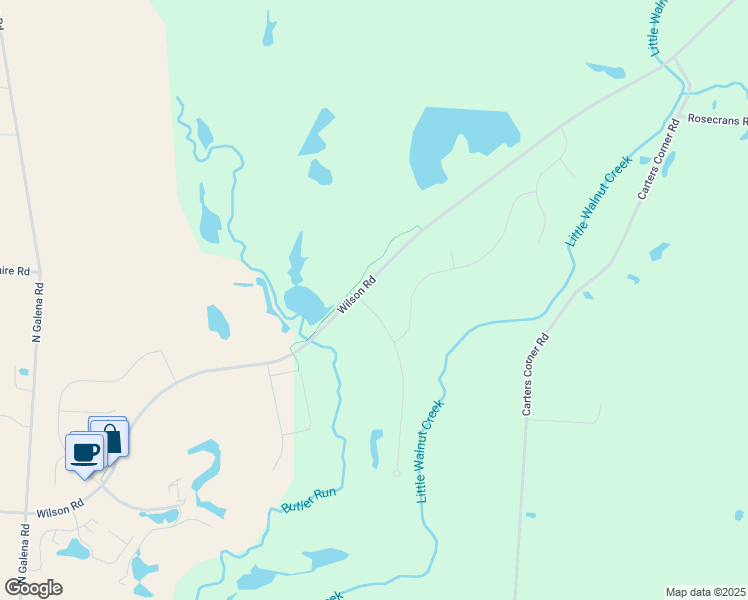 map of restaurants, bars, coffee shops, grocery stores, and more near 1755 Big Bluestem Way in Sunbury