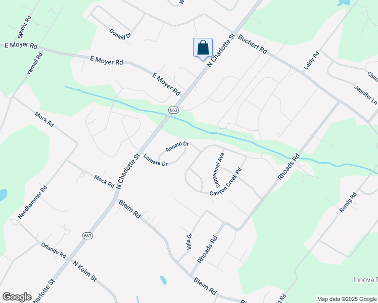 map of restaurants, bars, coffee shops, grocery stores, and more near 2434 Lomara Drive in Pottstown