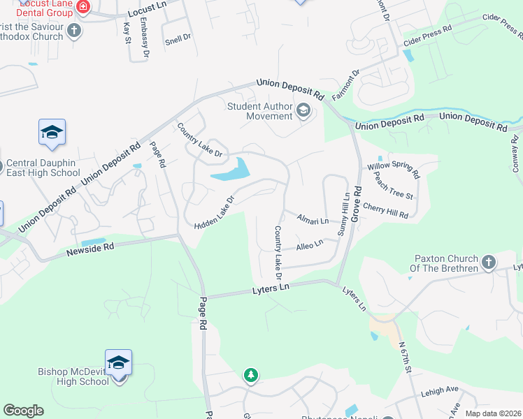 map of restaurants, bars, coffee shops, grocery stores, and more near 896 Sunrise Circle in Harrisburg