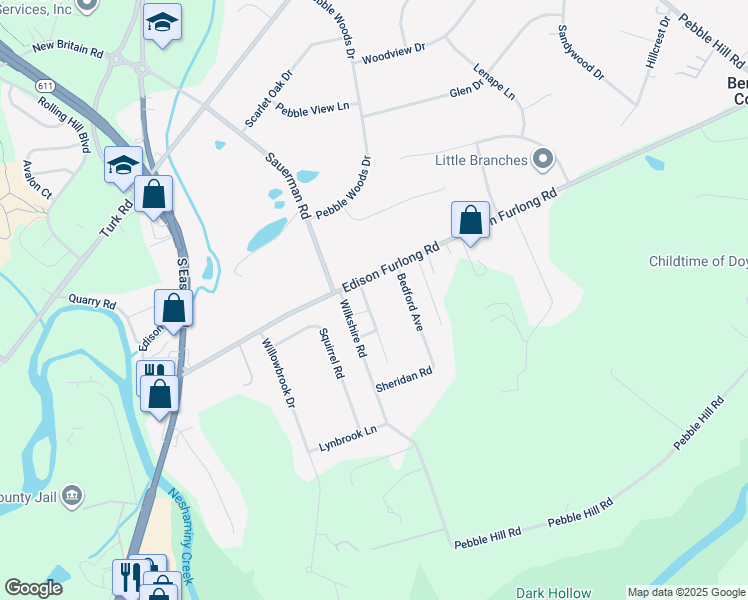 map of restaurants, bars, coffee shops, grocery stores, and more near 9 Tremont Avenue in Doylestown