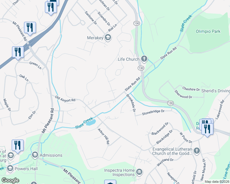 map of restaurants, bars, coffee shops, grocery stores, and more near 214 Farmington Place in Greensburg