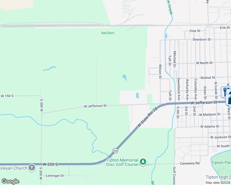 map of restaurants, bars, coffee shops, grocery stores, and more near 1000 West Jefferson Street in Tipton