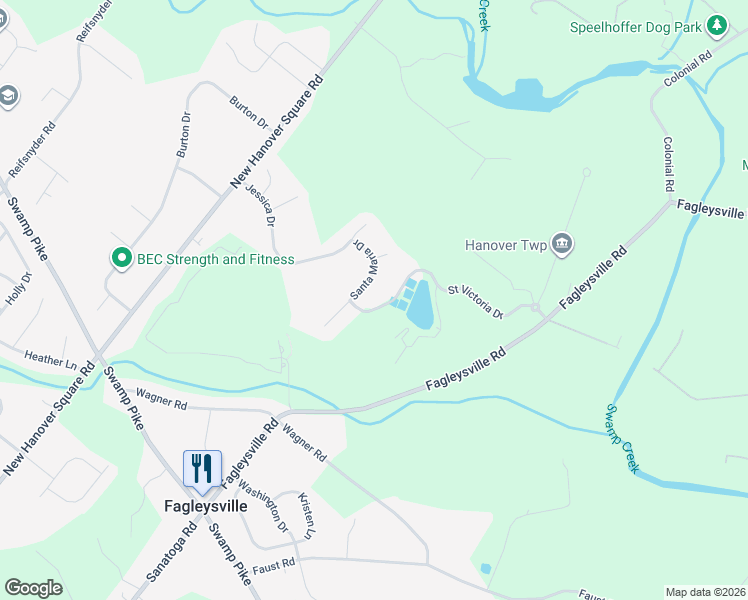 map of restaurants, bars, coffee shops, grocery stores, and more near 2509 Saint Victoria Drive in Gilbertsville