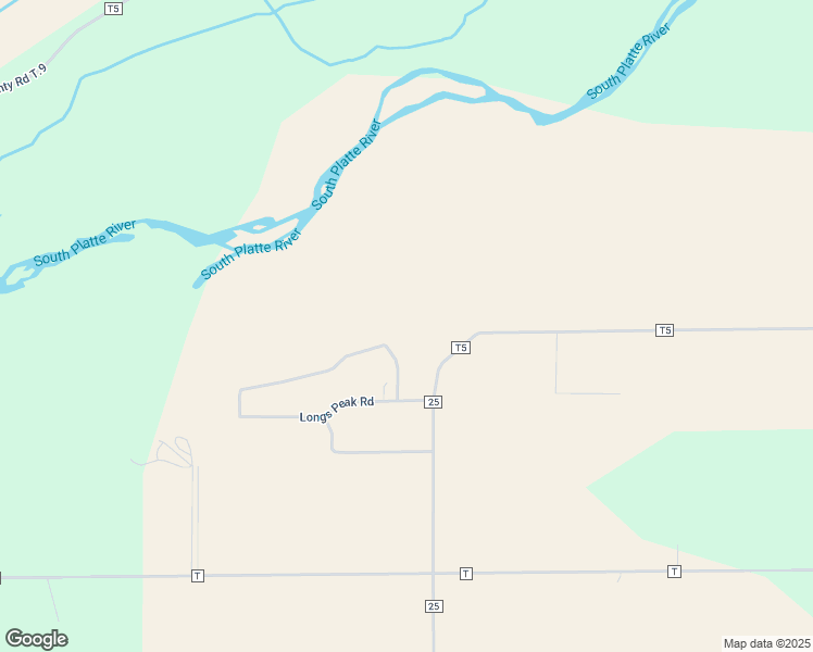 map of restaurants, bars, coffee shops, grocery stores, and more near 19501 County Road 25 in Brush