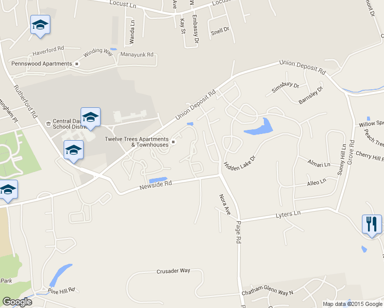 map of restaurants, bars, coffee shops, grocery stores, and more near 5483 Grouse Drive in Harrisburg