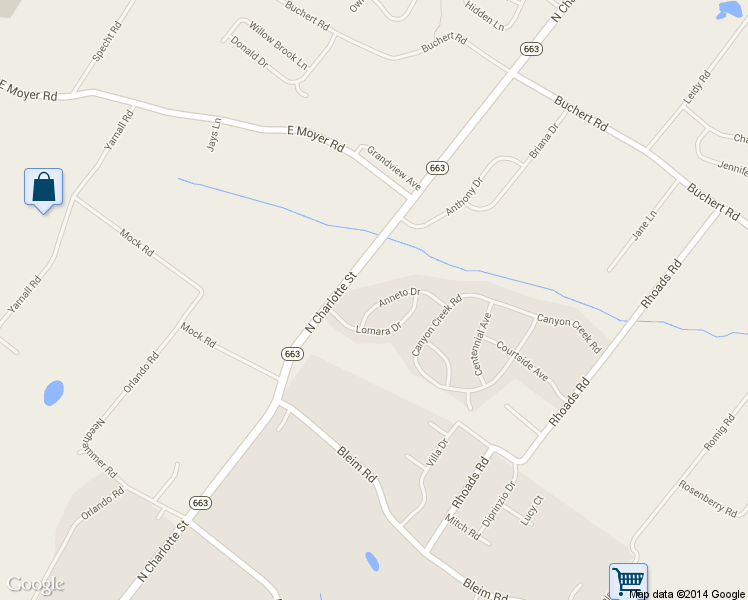 map of restaurants, bars, coffee shops, grocery stores, and more near 2417 Anneto Drive in Pottstown