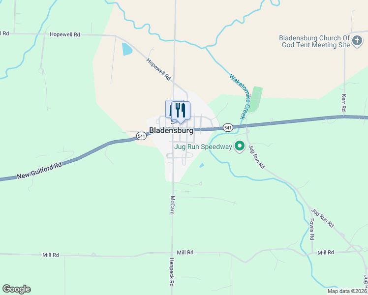 map of restaurants, bars, coffee shops, grocery stores, and more near in Bladensburg