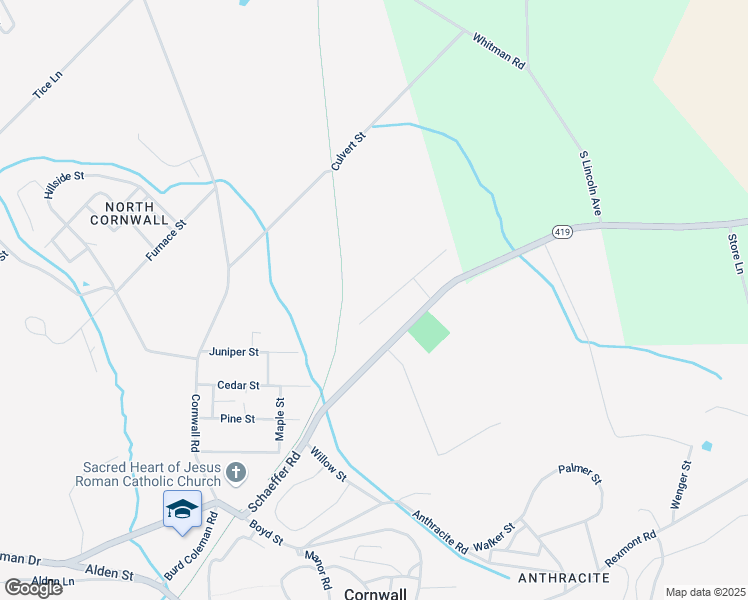 map of restaurants, bars, coffee shops, grocery stores, and more near 227 Juniper Street in Lebanon