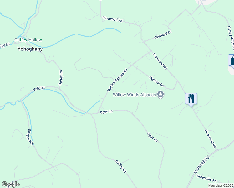 map of restaurants, bars, coffee shops, grocery stores, and more near 148 Sulphur Springs Road in Irwin