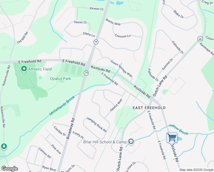 map of restaurants, bars, coffee shops, grocery stores, and more near 430 East Freehold Road in Freehold