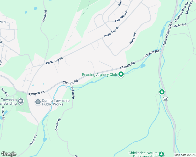 map of restaurants, bars, coffee shops, grocery stores, and more near 806 Church Road in Reading