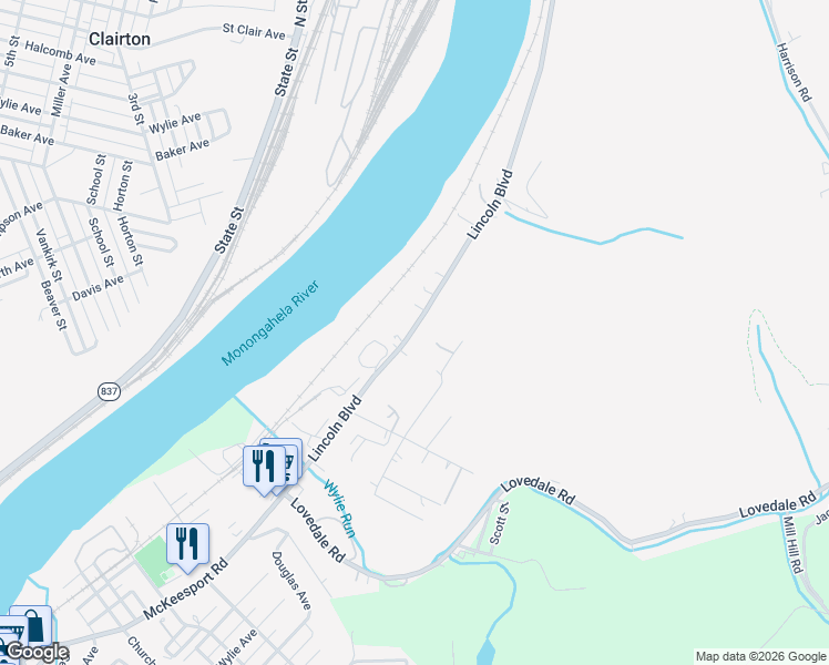 map of restaurants, bars, coffee shops, grocery stores, and more near 46 Lincoln Boulevard in Elizabeth