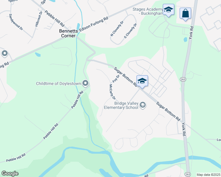 map of restaurants, bars, coffee shops, grocery stores, and more near 559 McCarty Drive in Furlong