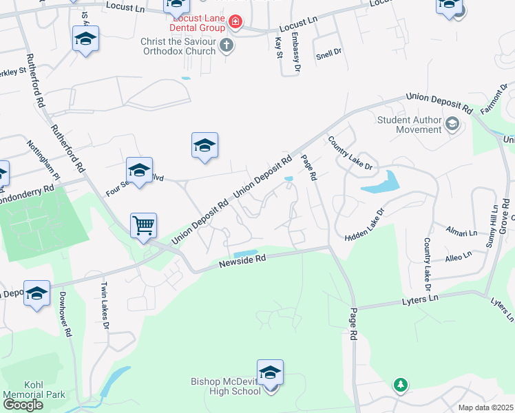 map of restaurants, bars, coffee shops, grocery stores, and more near 1171 Summerwood Drive in Harrisburg