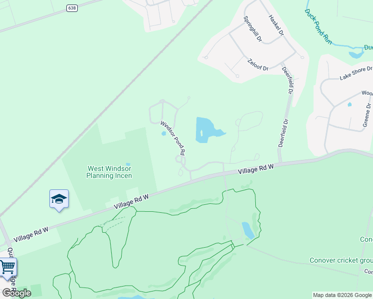 map of restaurants, bars, coffee shops, grocery stores, and more near 42 Windsor Pond Road in West Windsor Township