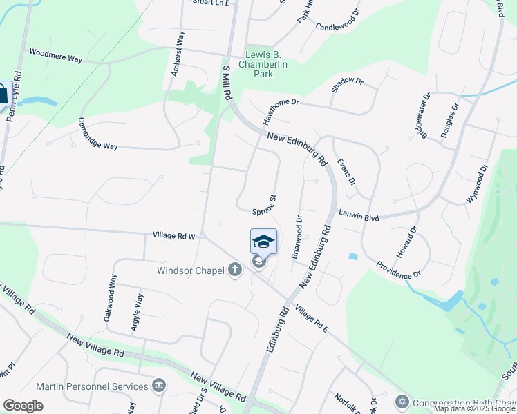 map of restaurants, bars, coffee shops, grocery stores, and more near 29 Spruce Street in West Windsor Township