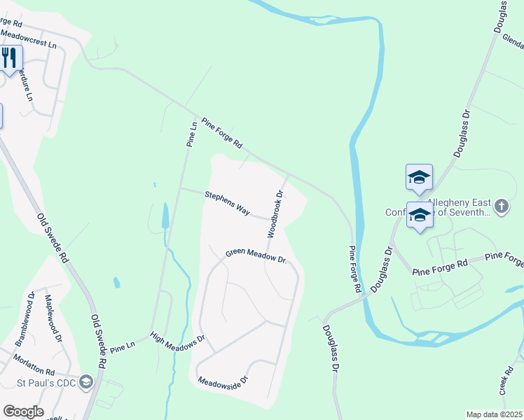 map of restaurants, bars, coffee shops, grocery stores, and more near 205 Stephens Way in Douglassville