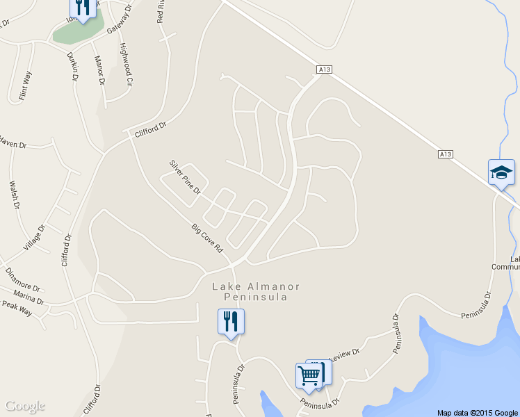 map of restaurants, bars, coffee shops, grocery stores, and more near 8 Silver Pine Drive in Lake Almanor Peninsula