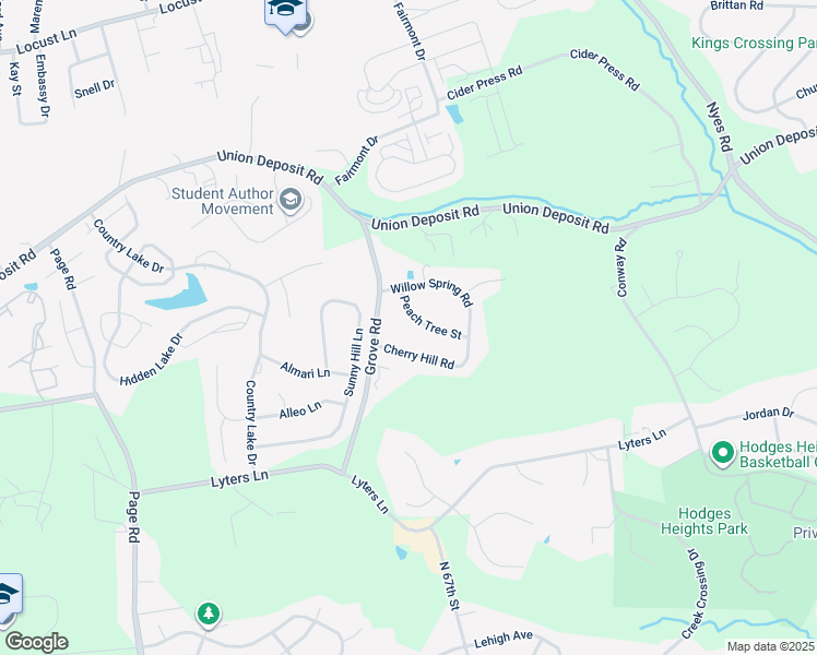 map of restaurants, bars, coffee shops, grocery stores, and more near 6079 Peach Tree Street in Harrisburg