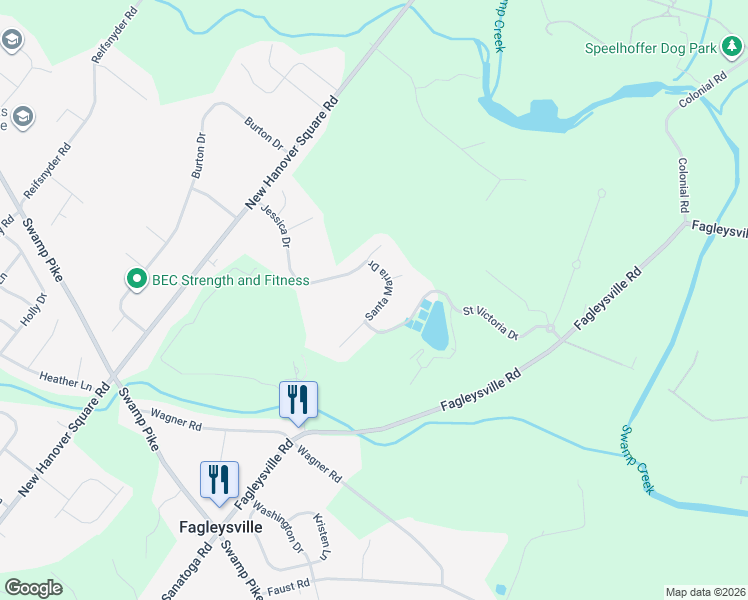 map of restaurants, bars, coffee shops, grocery stores, and more near 2937 Santa Maria Drive in Gilbertsville