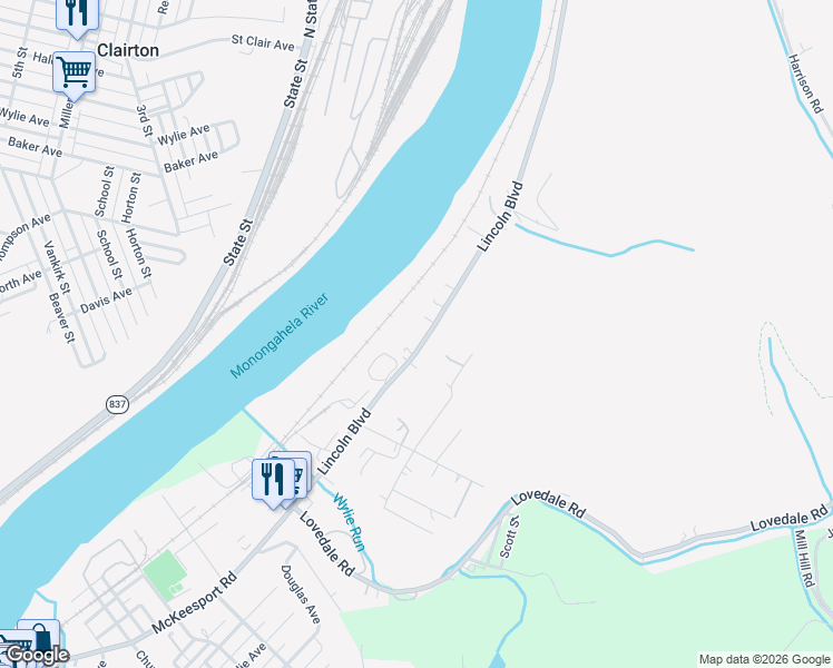 map of restaurants, bars, coffee shops, grocery stores, and more near 46 Lincoln Blvd in Elizabeth