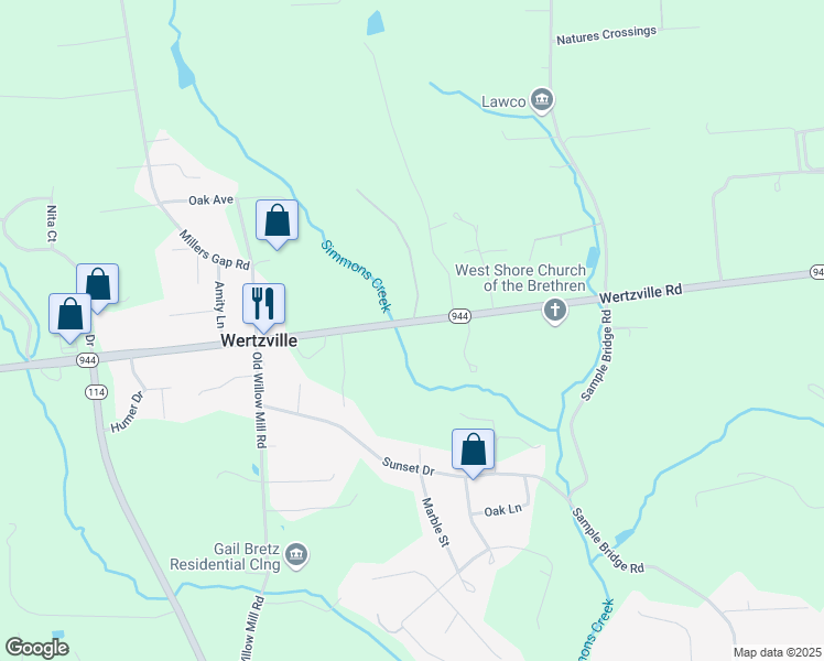 map of restaurants, bars, coffee shops, grocery stores, and more near 6961 Wertzville Rd in Enola