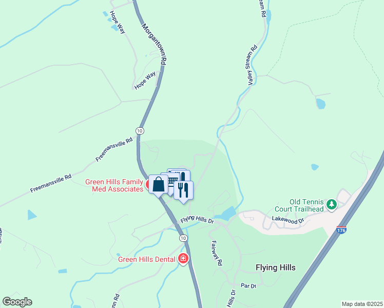 map of restaurants, bars, coffee shops, grocery stores, and more near 119 Medinah Drive in Reading