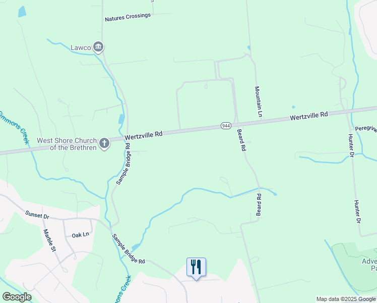 map of restaurants, bars, coffee shops, grocery stores, and more near 6875 Wertzville Road in Enola