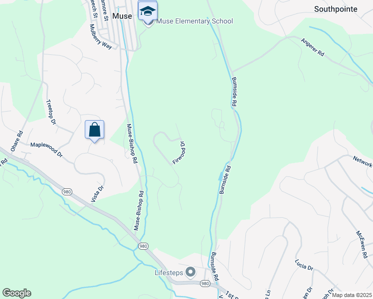 map of restaurants, bars, coffee shops, grocery stores, and more near 5014 Firwood Drive in Canonsburg