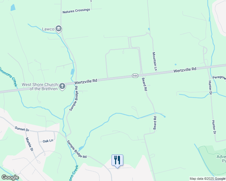 map of restaurants, bars, coffee shops, grocery stores, and more near 6875 Wertzville Road in Enola