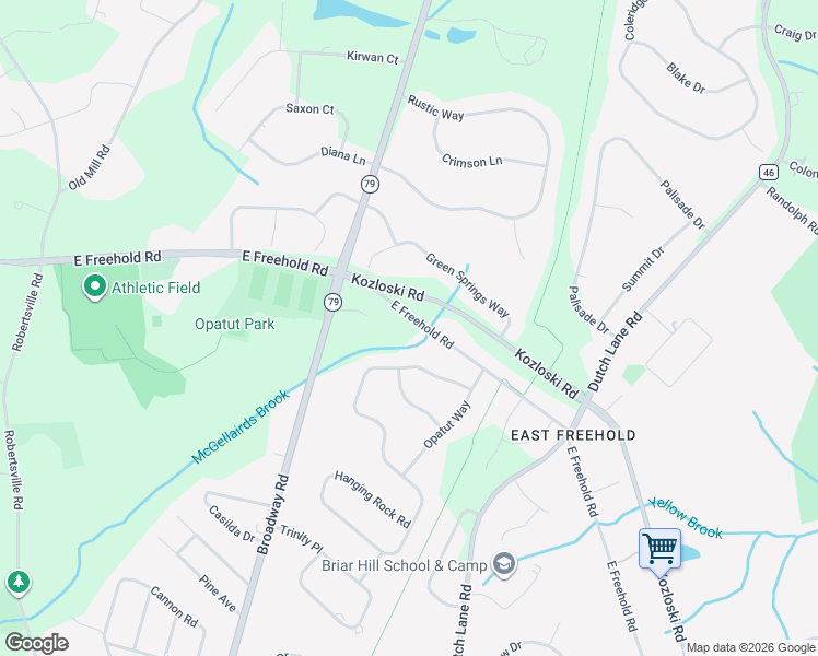 map of restaurants, bars, coffee shops, grocery stores, and more near 430 East Freehold Road in Freehold