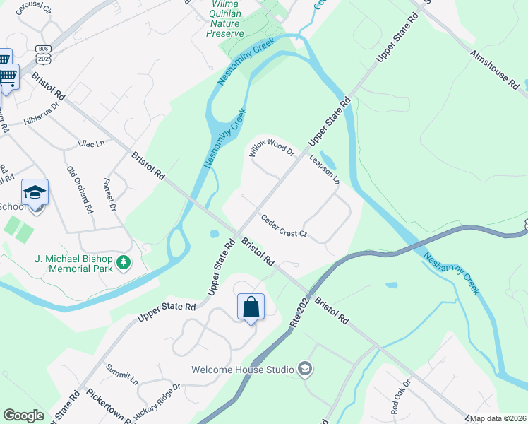 map of restaurants, bars, coffee shops, grocery stores, and more near 1418 Upper State Road in Chalfont