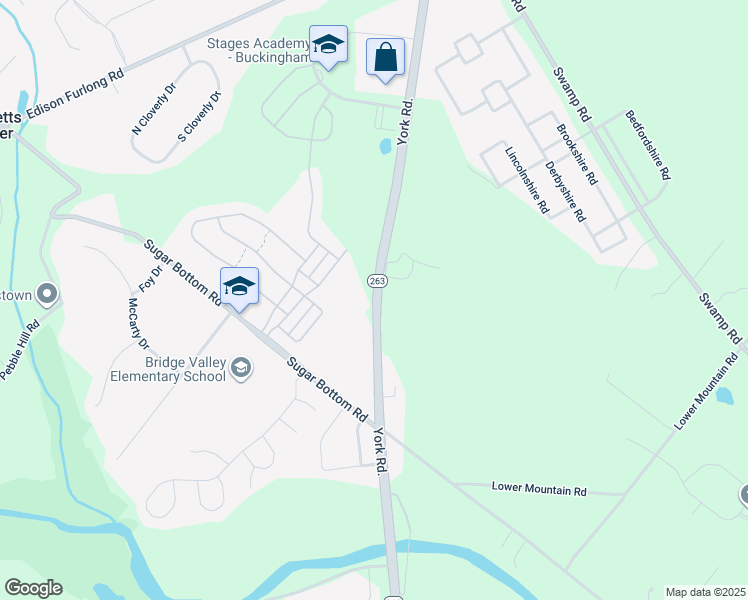 map of restaurants, bars, coffee shops, grocery stores, and more near 3054 York Road in Furlong