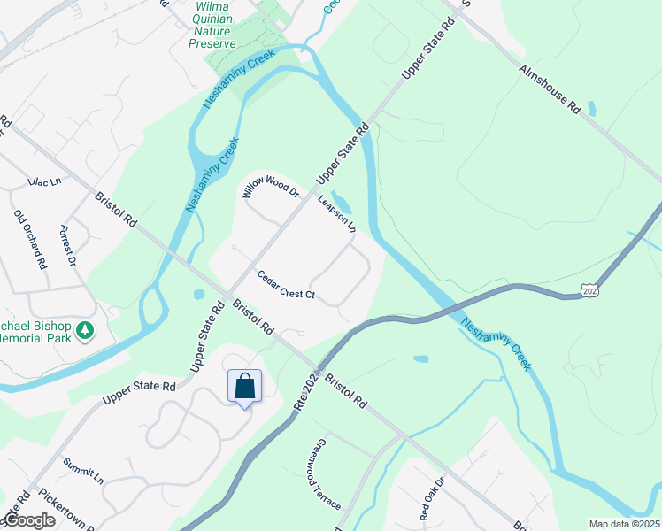 map of restaurants, bars, coffee shops, grocery stores, and more near 20 Leapson Lane in Doylestown