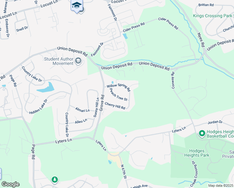map of restaurants, bars, coffee shops, grocery stores, and more near 6082 Peach Tree Street in Harrisburg