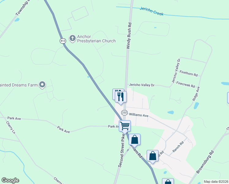 map of restaurants, bars, coffee shops, grocery stores, and more near 860 Durham Road in Newtown