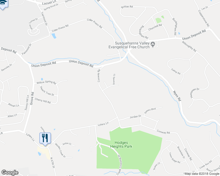 map of restaurants, bars, coffee shops, grocery stores, and more near 6632 Painted Sky Drive in Harrisburg