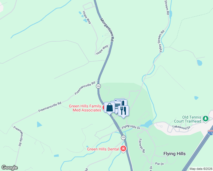 map of restaurants, bars, coffee shops, grocery stores, and more near 1 Pine Woods Court in Reading