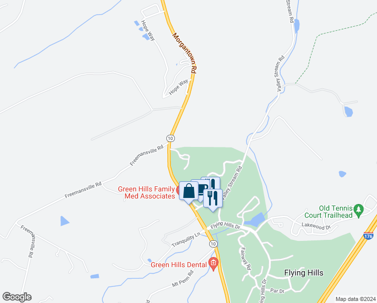 map of restaurants, bars, coffee shops, grocery stores, and more near 4 Pine Tree Court in Reading