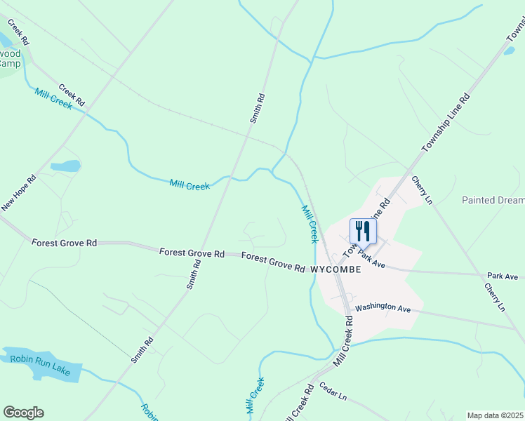 map of restaurants, bars, coffee shops, grocery stores, and more near 809 Forest Grove Road in Furlong