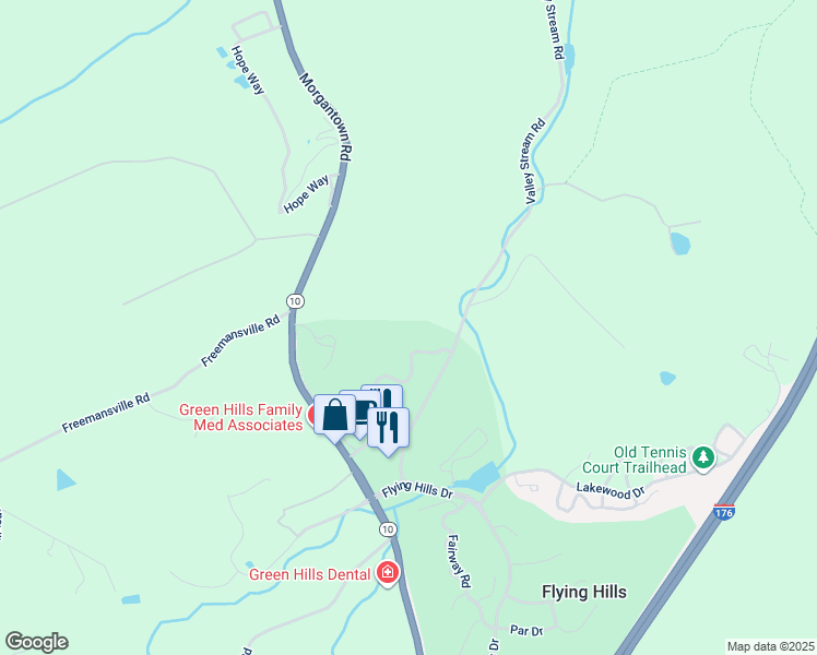 map of restaurants, bars, coffee shops, grocery stores, and more near 119 Medinah Drive in Reading