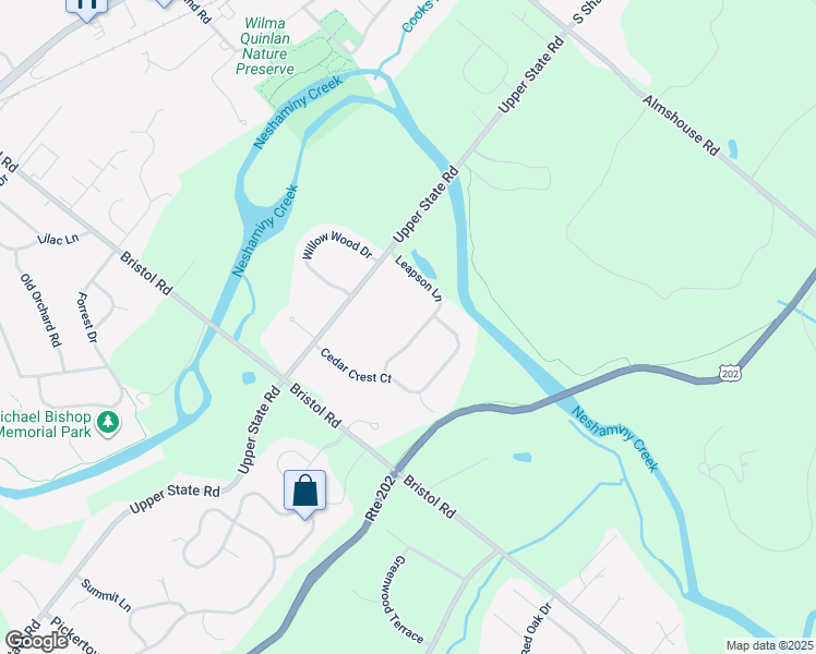 map of restaurants, bars, coffee shops, grocery stores, and more near 20 Leapson Lane in Doylestown