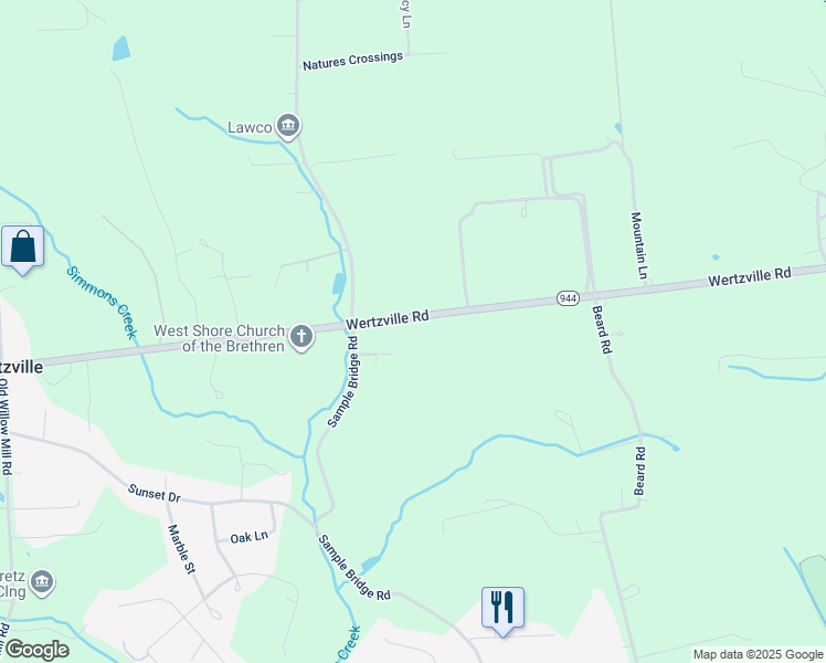 map of restaurants, bars, coffee shops, grocery stores, and more near 6891 Wertzville Road in Enola